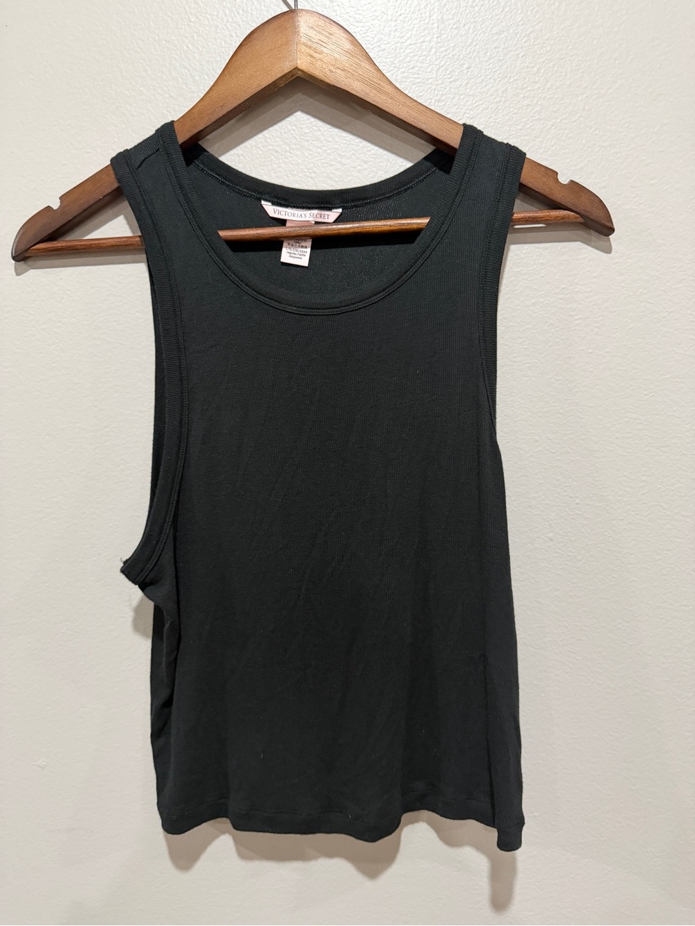 Victoria's Secret Black Ribbed Muscle Tank